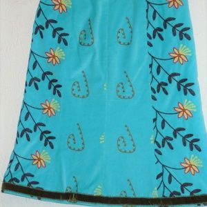 Etcetera Skirt, Velvet-look w/Embroidery Sz 4
